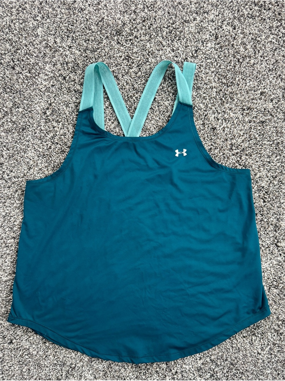 Under Armour Teal Tank with Mint Green Crisscross Straps